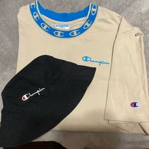 CHAMPION BUCKET HAT & SHIRT